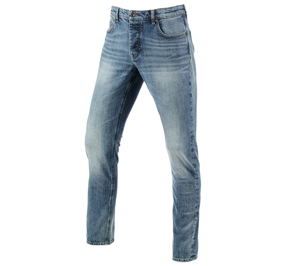 Pantalons de travail: e.s. Jeans stretch à 5 poches, slim + stonewashed