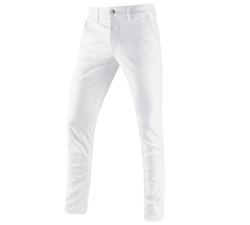 Thèmes: e.s. Pantalon de travail à 5 poches Chino + blanc