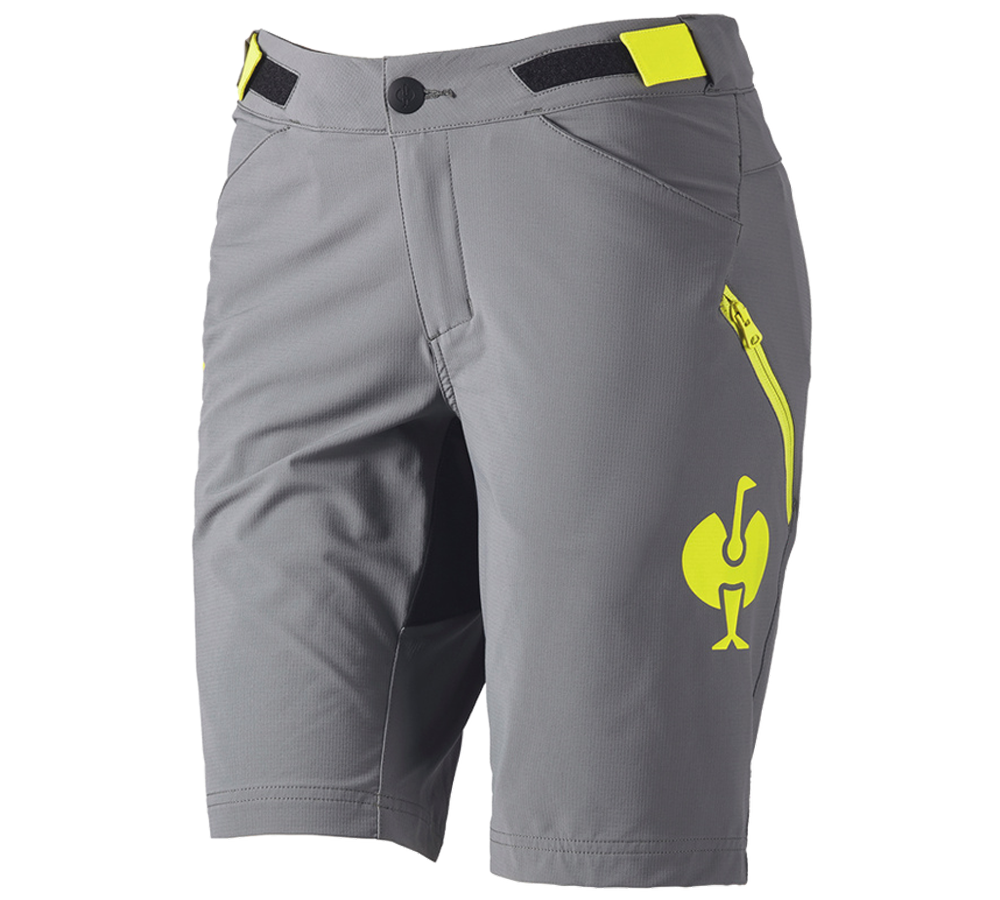 Pantalons de travail: Fonctionnelle short e.s.trail, femmes + gris basalte/jaune acide