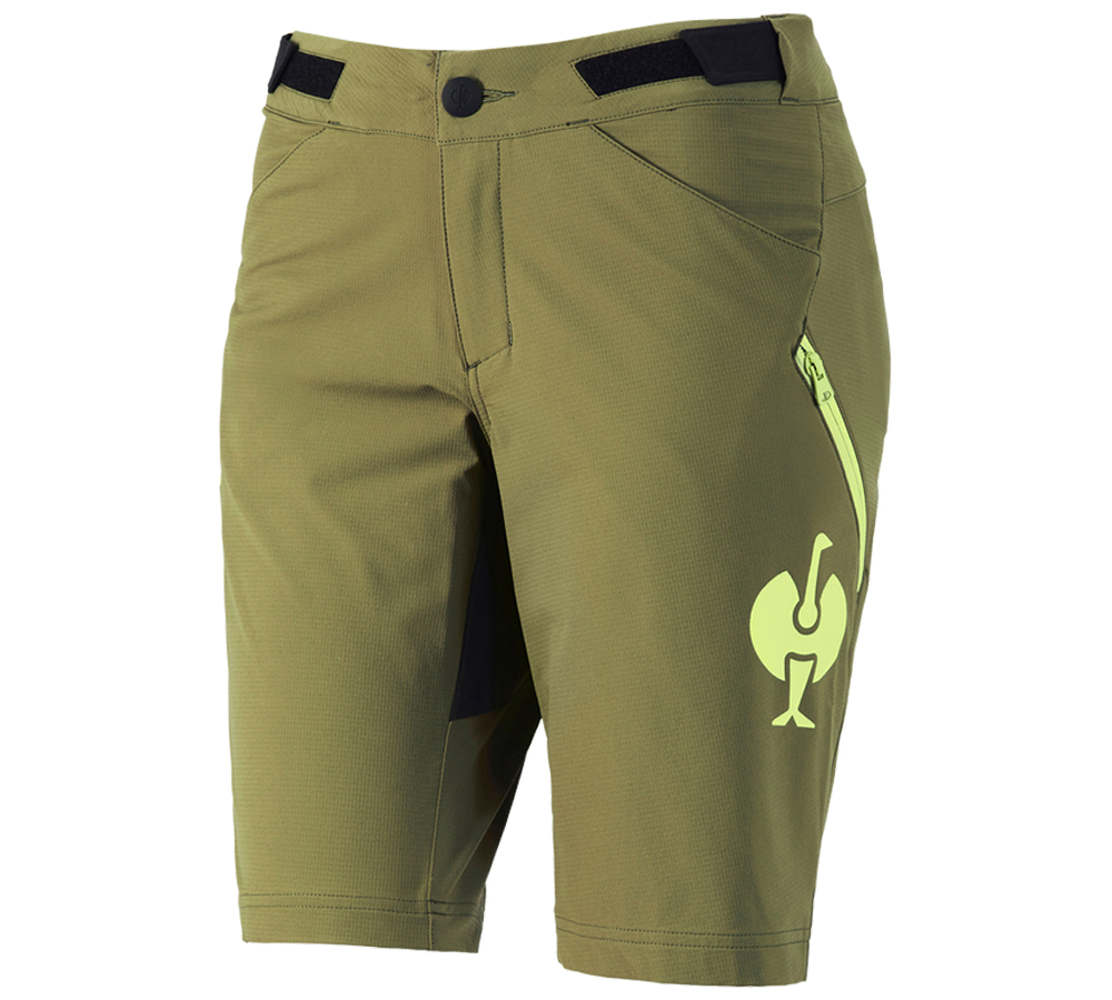 Pantalons de travail: Fonctionnelle short e.s.trail, femmes + vert genévrier/vert citron