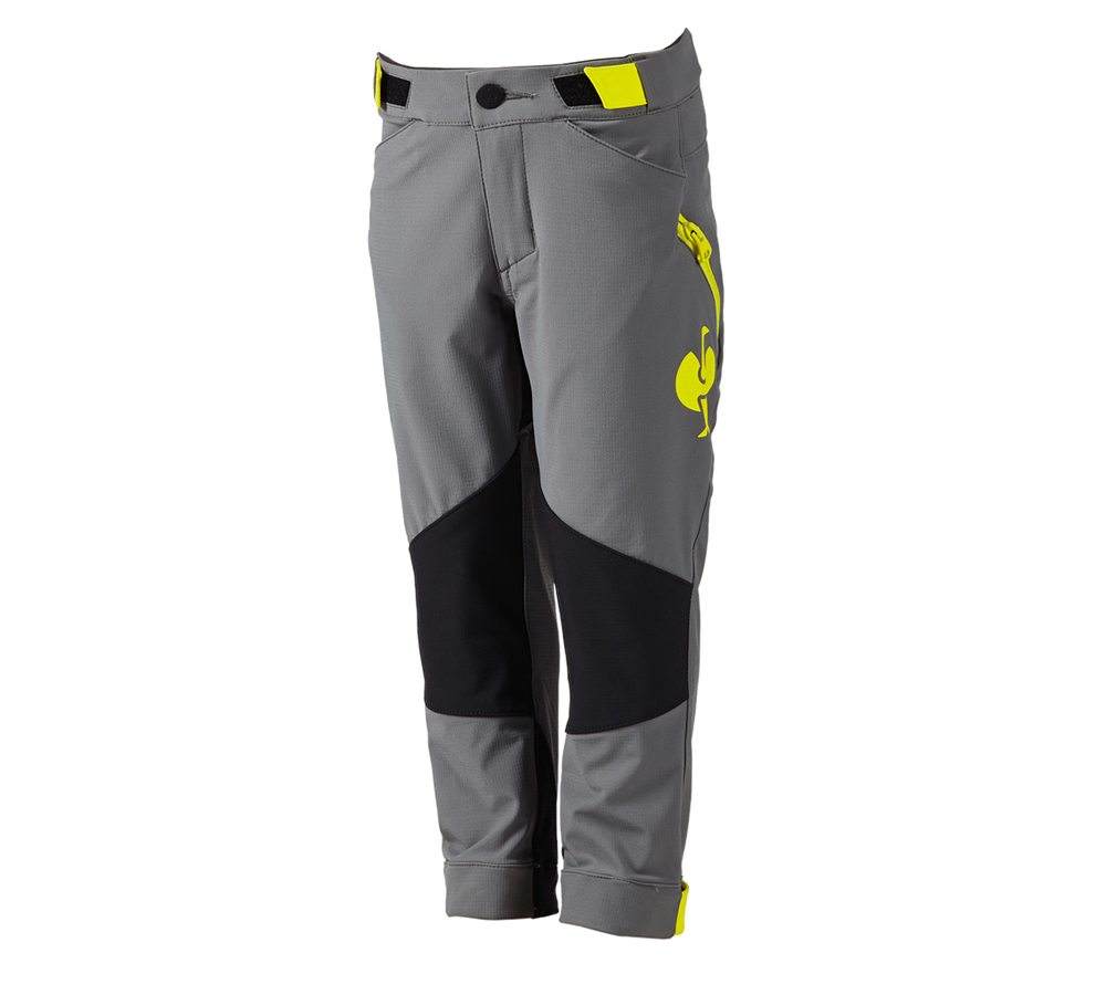 Pantalons: Pantalon de fonction e.s.trail, enfants + gris basalte/jaune acide