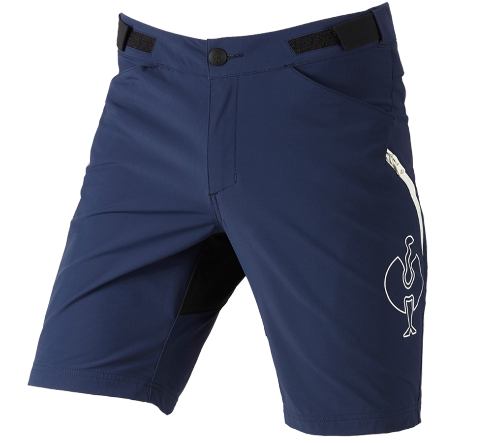 Pantalons de travail: Fonctionnelle short e.s.trail + bleu profond/blanc