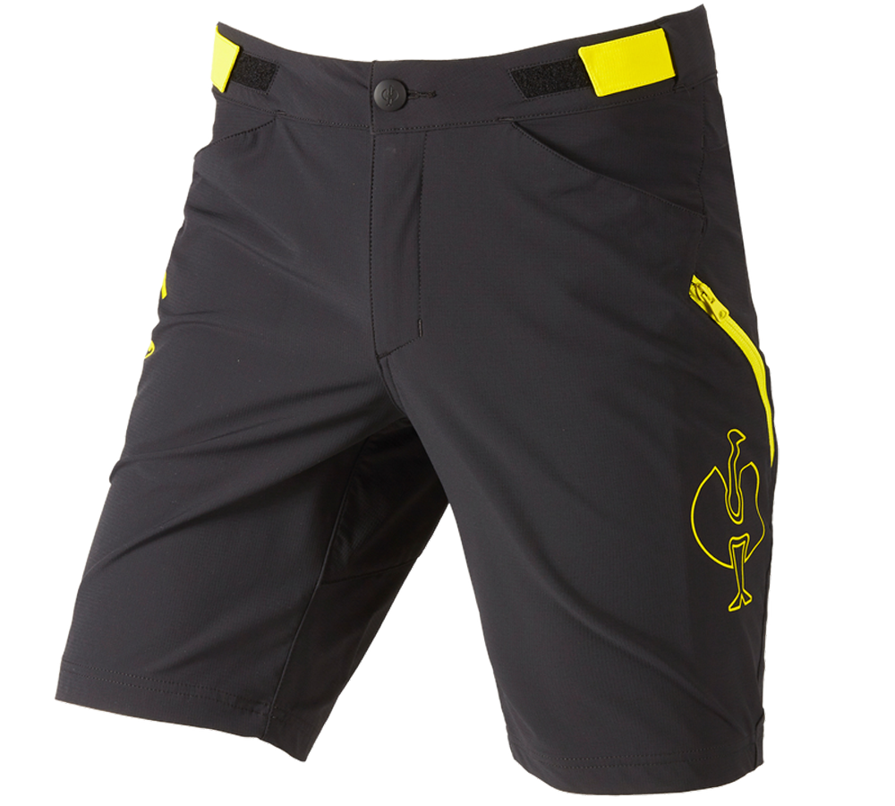 Pantalons de travail: Fonctionnelle short e.s.trail + noir/jaune acide