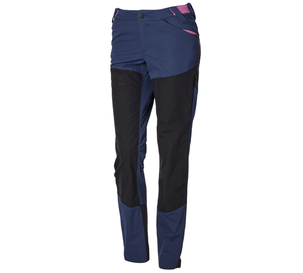 Pantalons de travail: Pantalon de fonction hybride e.s.trail, femmes + bleu profond/rose tara