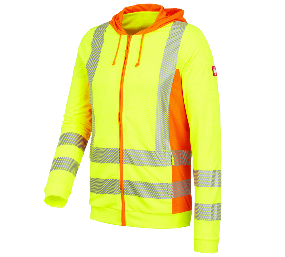 Vestes de travail: Veste à capuche foncti. de signal. e.s.motion 2020 + jaune fluo/orange fluo