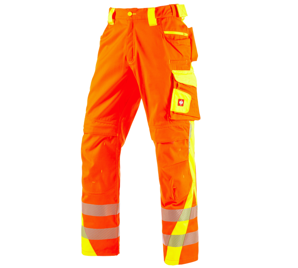 Pantalons de travail: Pantalon à taille élast. signal. e.s.motion 2020 + orange fluo/jaune fluo