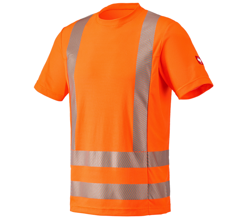 Hauts: e.s. T-shirt fonctionnel signal. + orange fluo