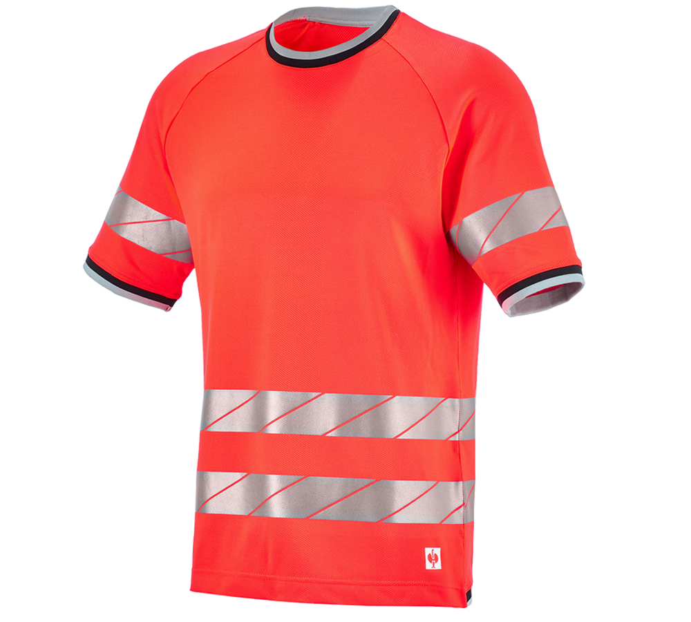 Vêtements: T-shirt fonctionnel signal e.s.ambition + rouge fluo/noir