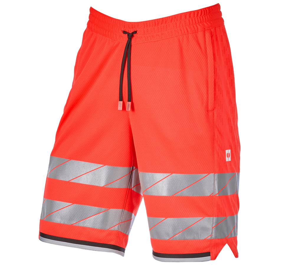 Vêtements: Short fonctionnel haute visibilité e.s.ambition + rouge fluo/noir