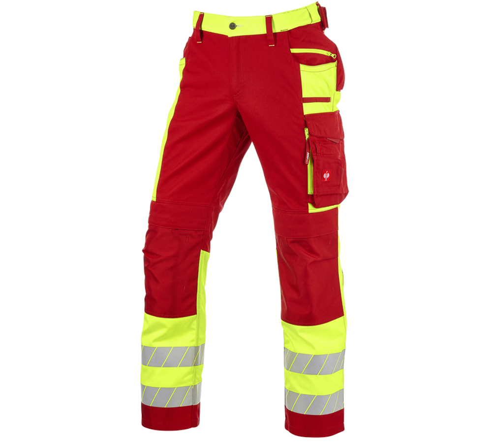 Thèmes: Pantalon à taille élast. signal. e.s.motion 24/7 + rouge/jaune fluo