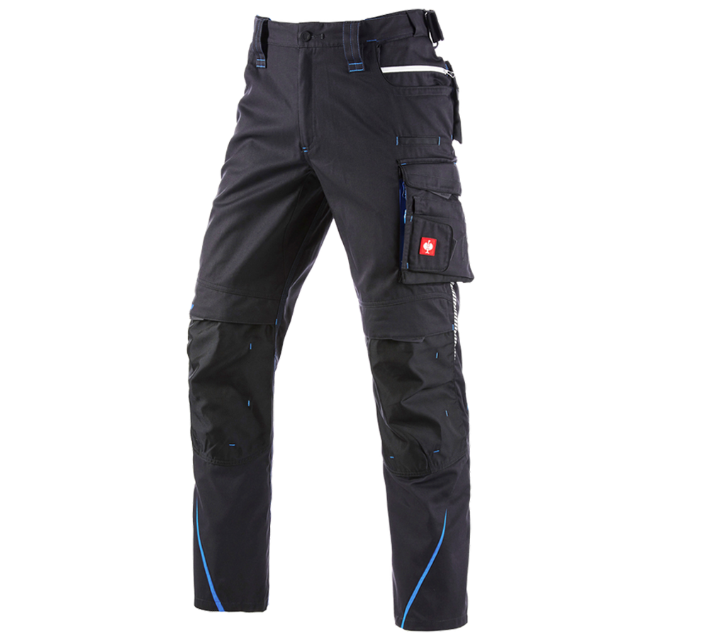 Pantalons de travail: Pantalon à taille élastique e.s.motion 2020 + graphite/bleu gentiane