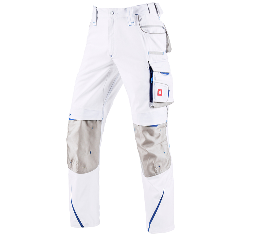Installateurs / Plombier: Pantalon taille él.d’hiver e.s.motion2020, hommes + blanc/bleu gentiane