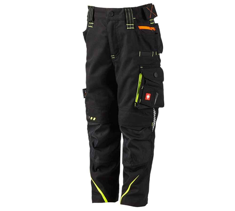 Pantalons: Pantalon taille él.d’hiver e.s.motion2020, enfants + noir/jaune fluo/orange fluo