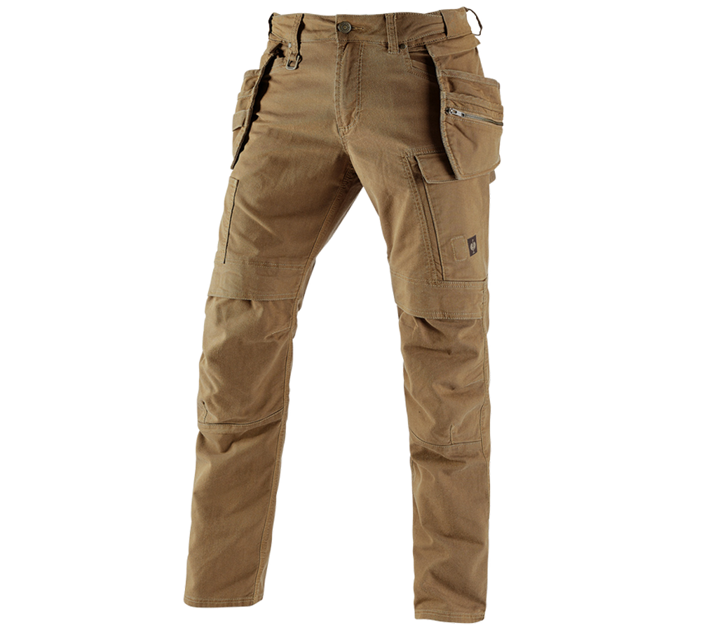 Pantalons de travail: Pantalon à taille élastique holster e.s.vintage + sépia