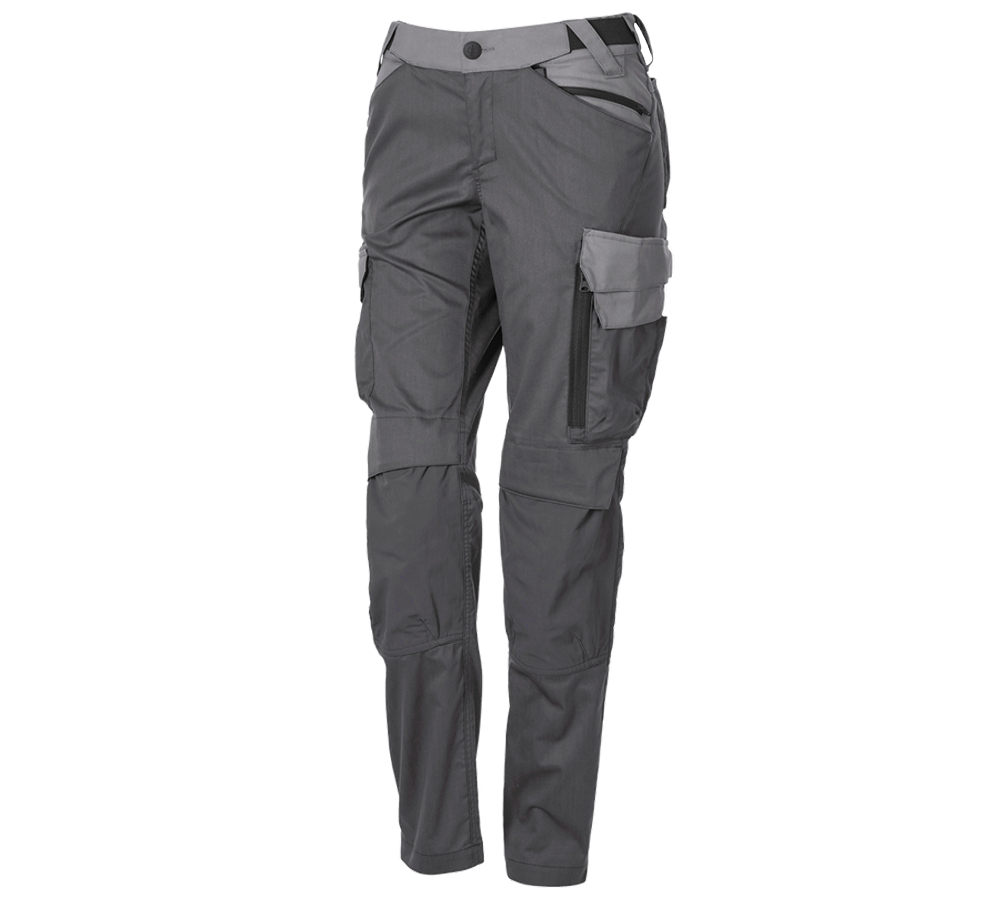 Work Trousers: Trousers e.s.trail pure, ladies' + carbongrey/basaltgrey