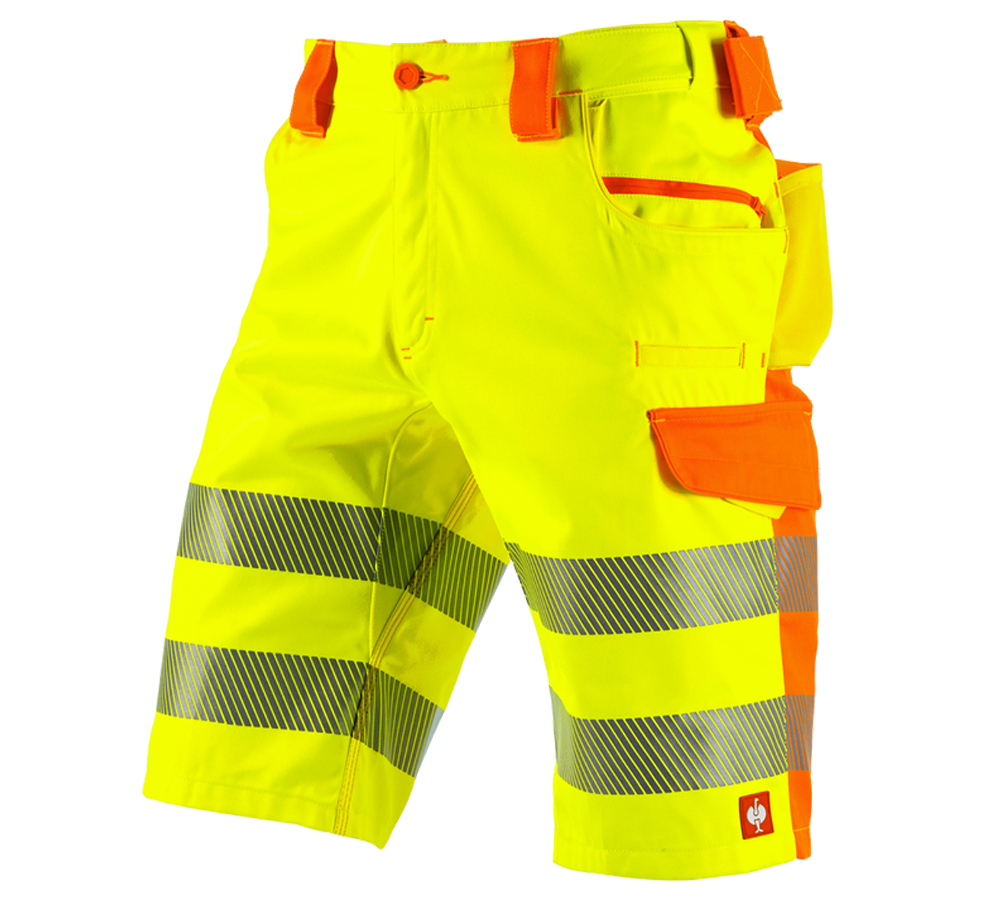 Pantalons de travail: Short fluorescent e.s.motion 2020 + jaune fluo/orange fluo