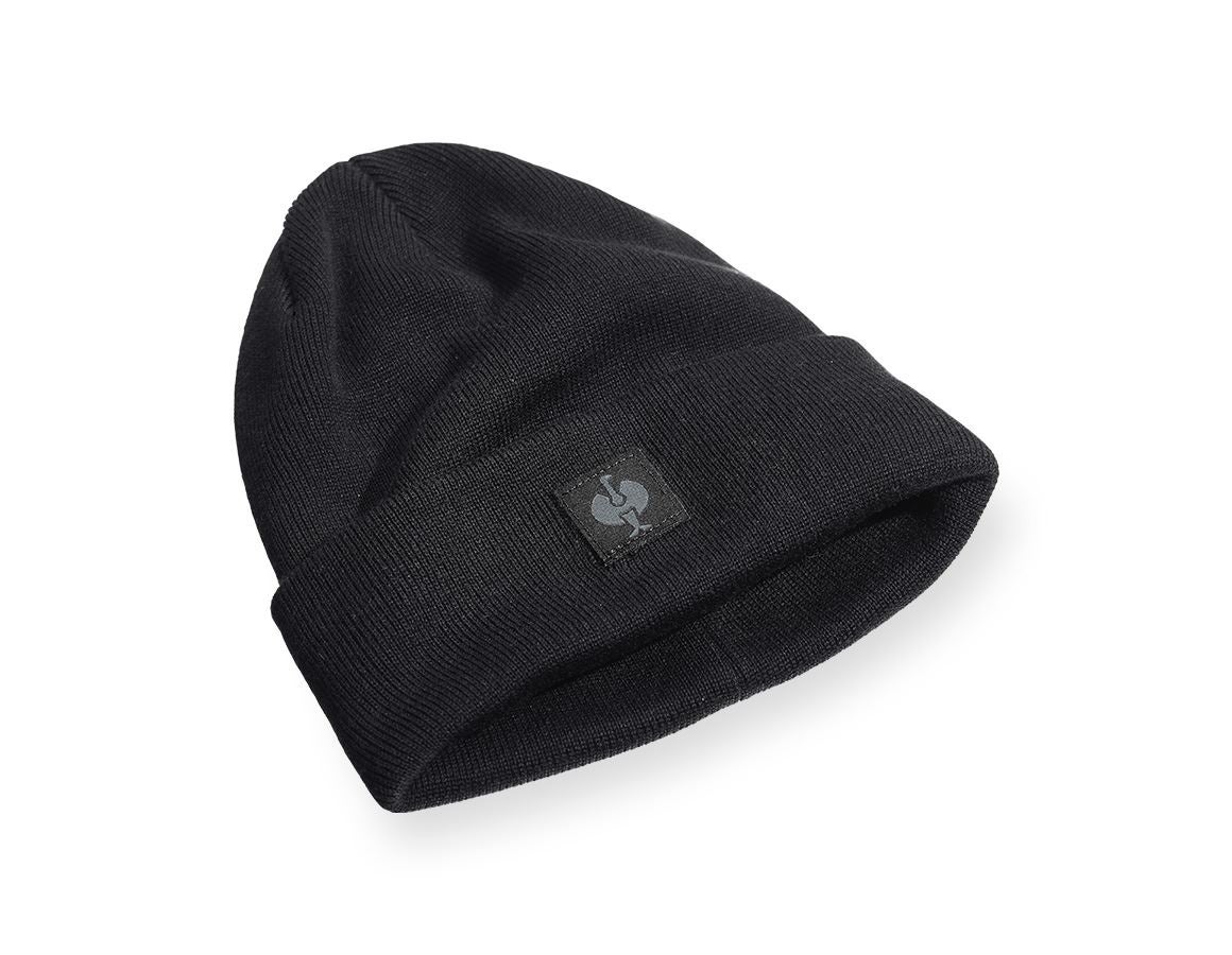 Accessoires: Bonnet tricoté e.s.iconic + noir