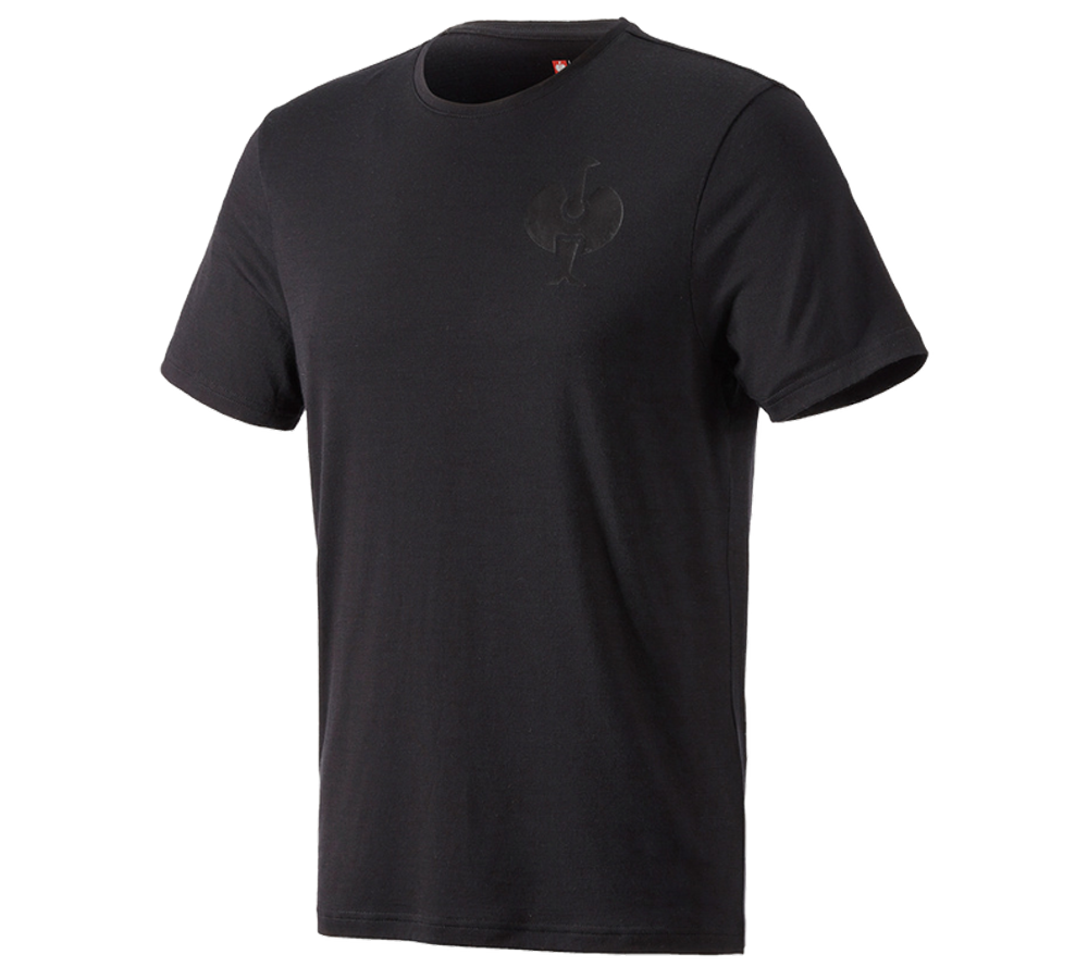 Hauts: T-Shirt Merino e.s.trail + noir