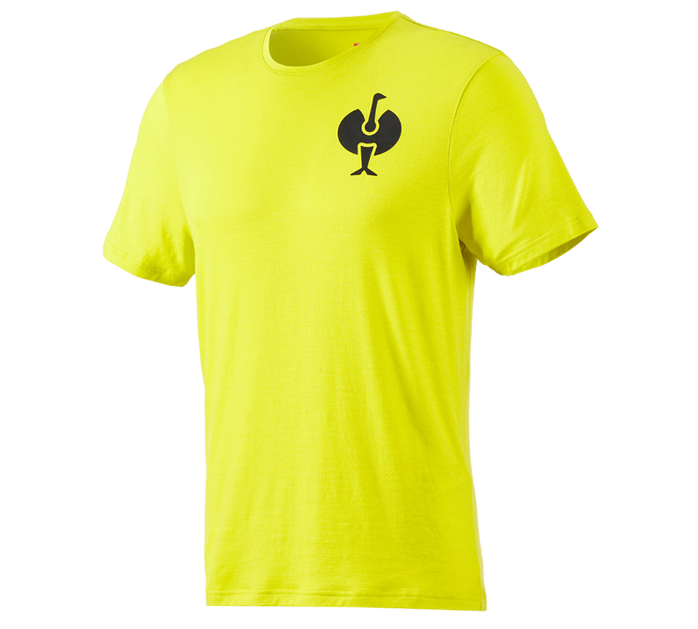 Thèmes: T-Shirt Merino e.s.trail + jaune acide/noir