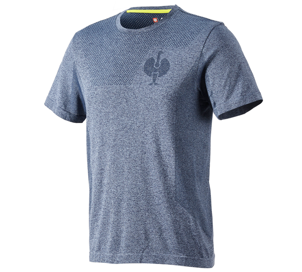 Hauts: T-Shirt seamless e.s.trail + bleu profond mélange