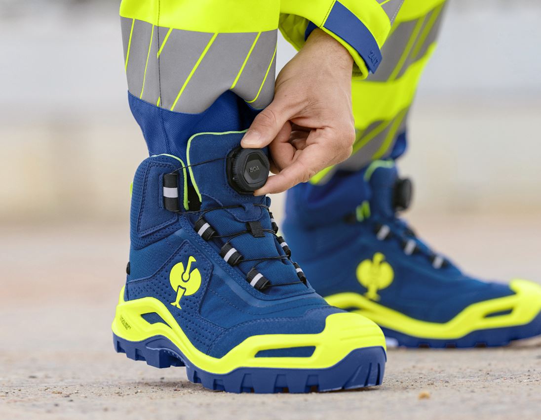 S3: S3 Chaussures hautes de sécurité e.s.Kastra II mid + bleu royal/jaune fluo 1