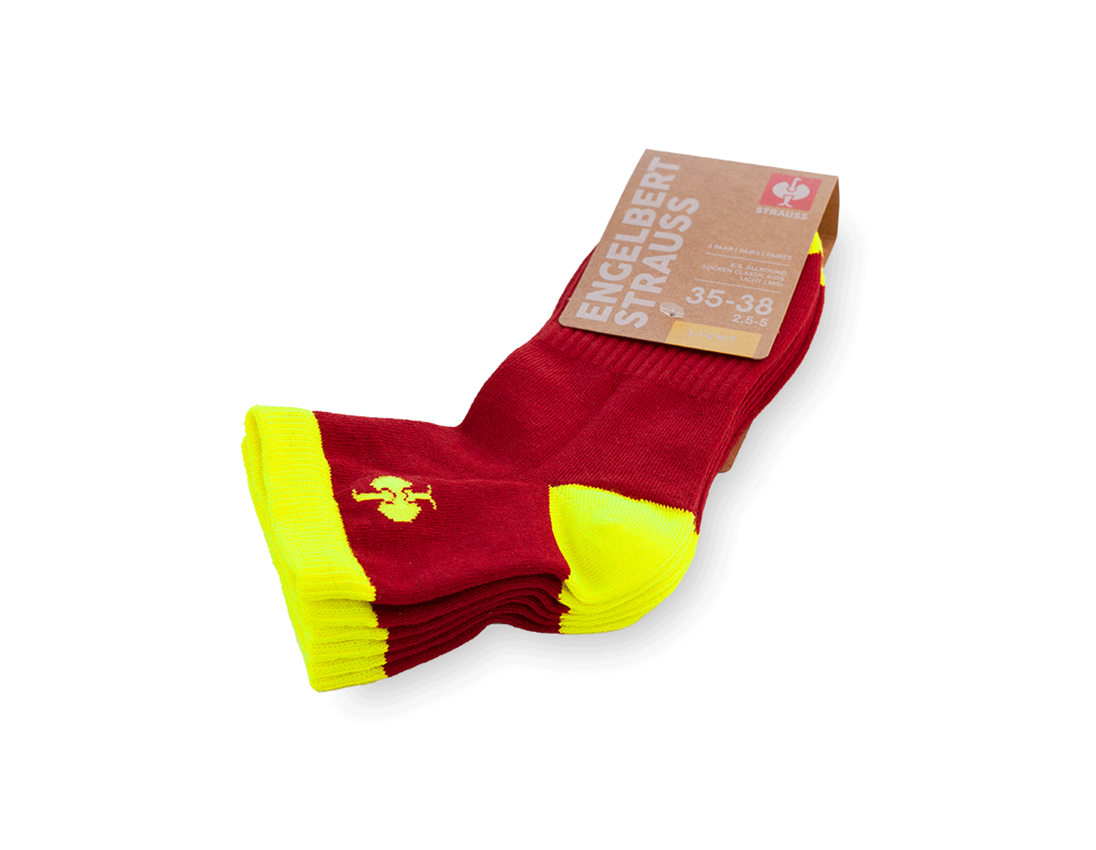 Accessories: e.s. Allround socks Classic light/mid, children's + fiery red/high-vis yellow