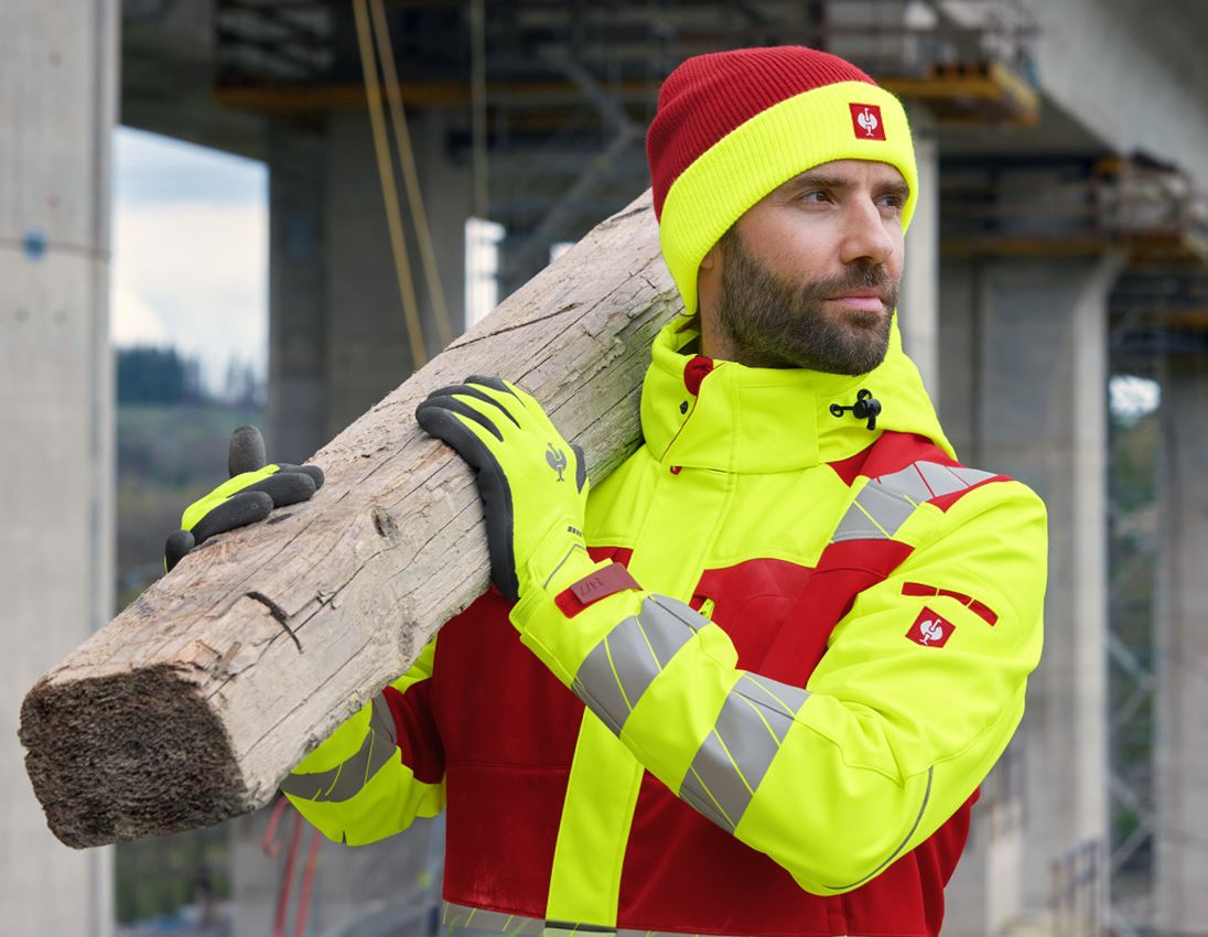 Coated: Hybrid gloves e.s.motion 24/7 + high-vis yellow/anthracite 2