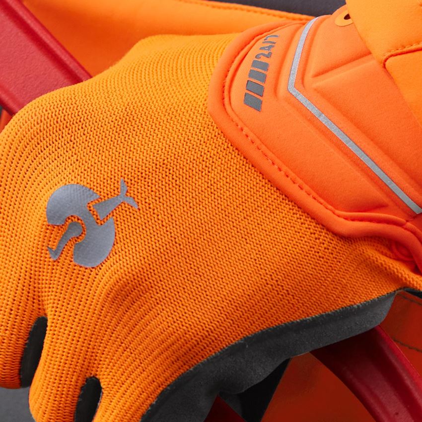 Coated: Hybrid gloves e.s.motion 24/7 + high-vis orange/anthracite 2