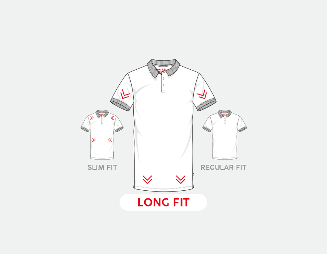 Shirts, Pullover & more: e.s. Piqué-Polo cotton stretch, long fit + white 1