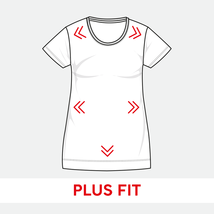 Hauts: e.s. T-Shirt cotton stretch, femmes, plus fit + noir 2