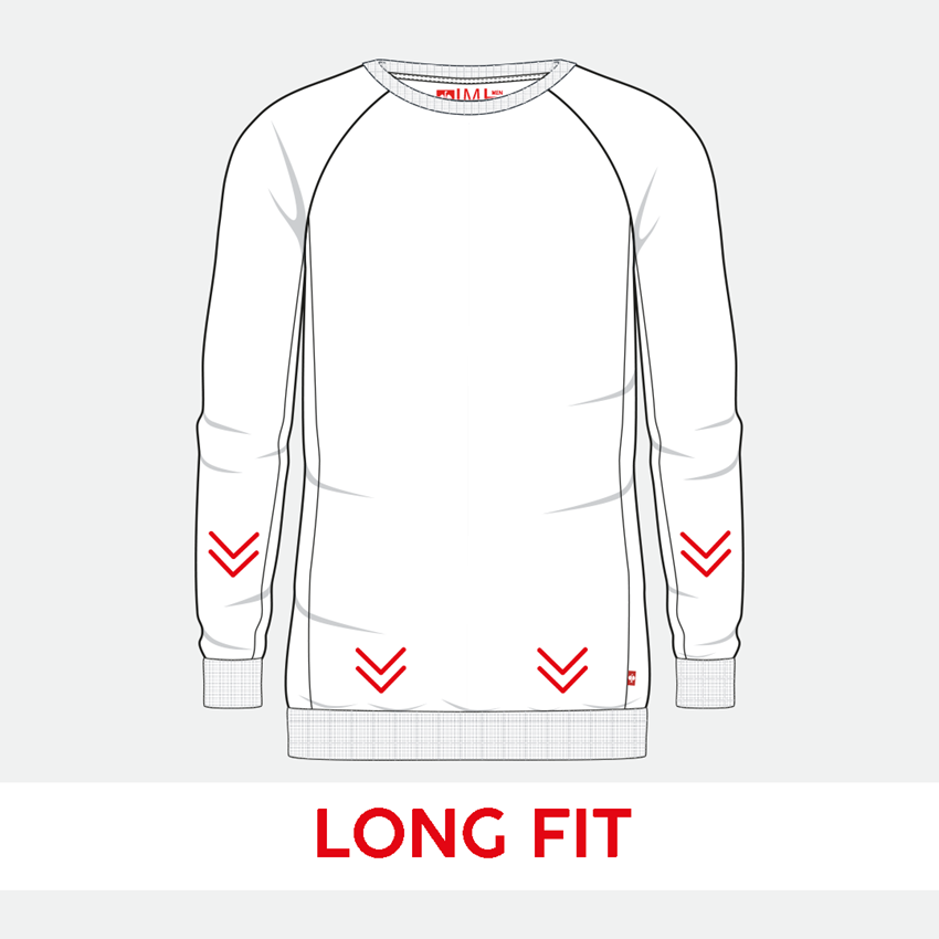 Hauts: e.s. Sweatshirt cotton stretch, long fit + blanc 2