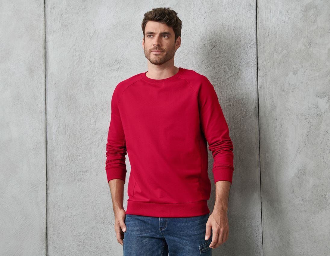 Thèmes: e.s. Sweatshirt cotton stretch + rouge vif