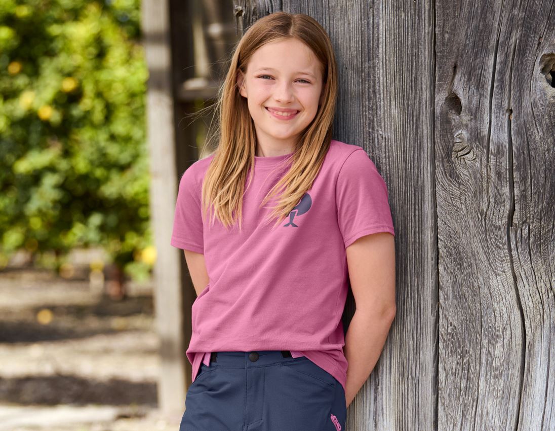 Hauts: T-Shirt e.s.trail, enfants + rose tara/bleu profond 1