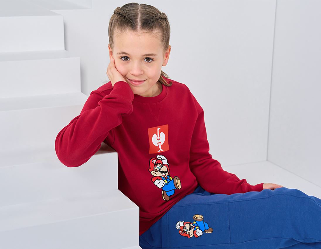 Collaborations: Super Mario Sweatshirt, children's + fiery red