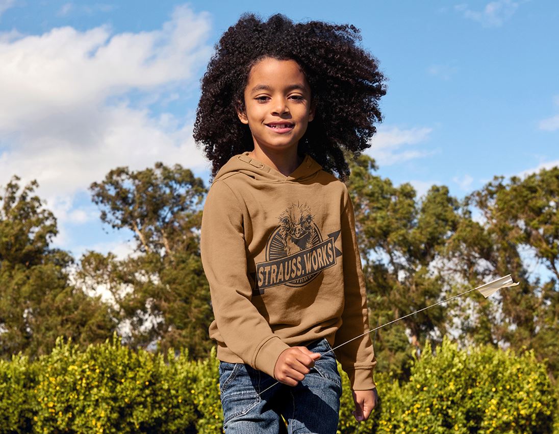 Shirts, Pullover & more: Hoody sweatshirt e.s.iconic works, children's + almondbrown