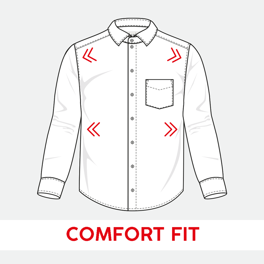 Thèmes: e.s. Chemise de travail cotton stretch comfort fit + gris brume à carreaux 2