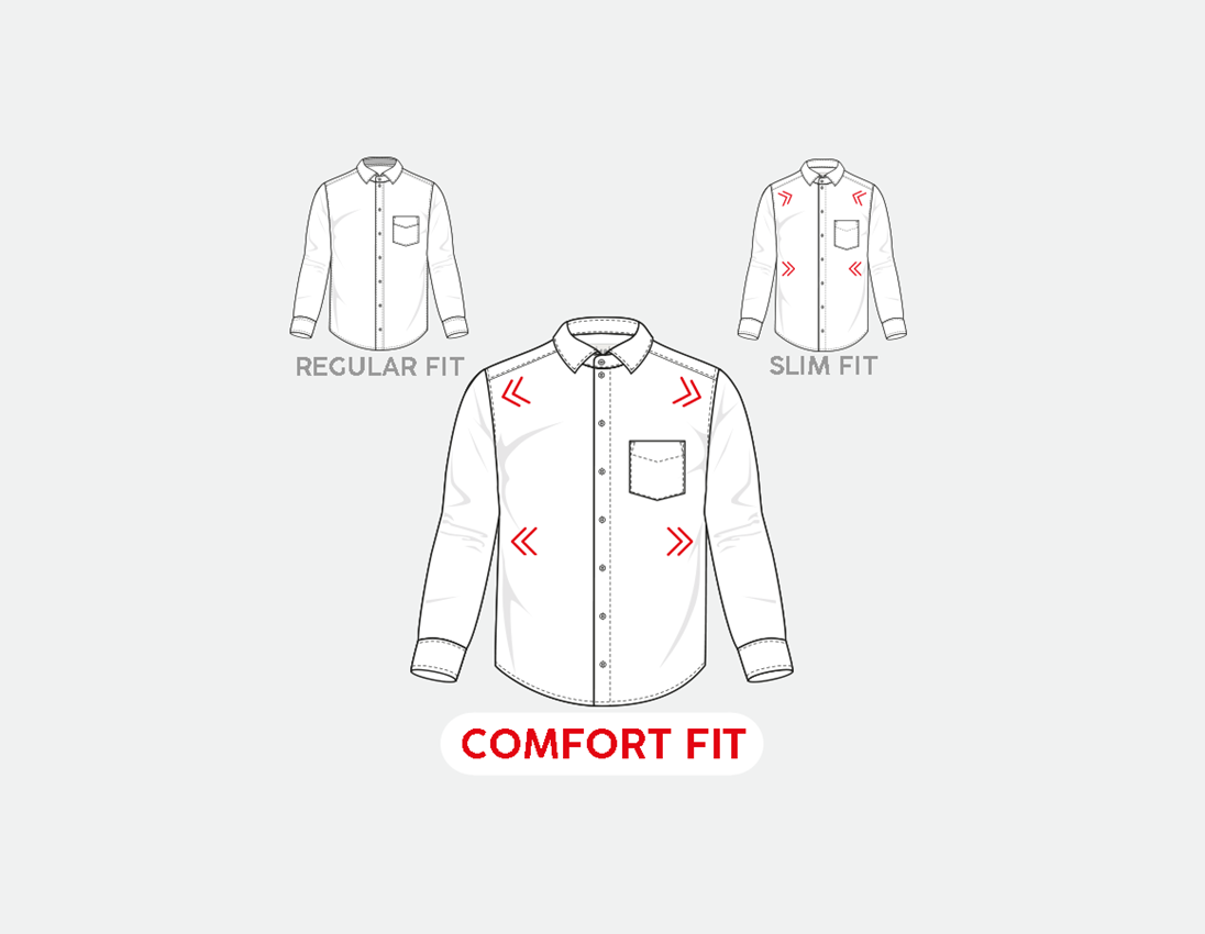 Topics: e.s. Business shirt cotton stretch, comfort fit + mistygrey 3