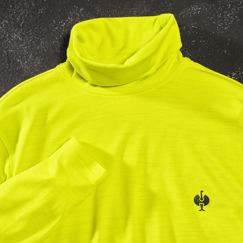 Hauts: T-shirt à col roulé Merino e.s.trail + jaune acide/noir 2