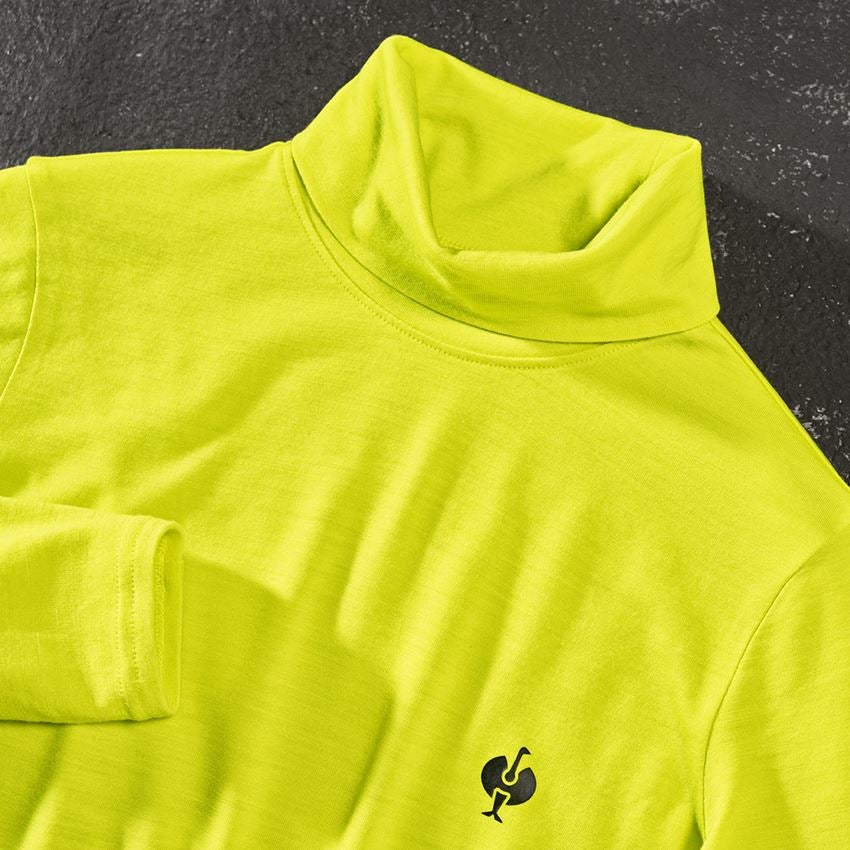 Thèmes: T-shirt à col roulé Merino e.s.trail, femmes + jaune acide/noir 2