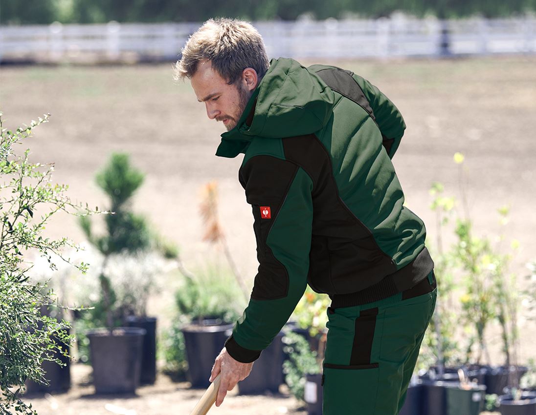 Gardening / Forestry / Farming: Winter softshell jacket e.s.vision + green/black 1