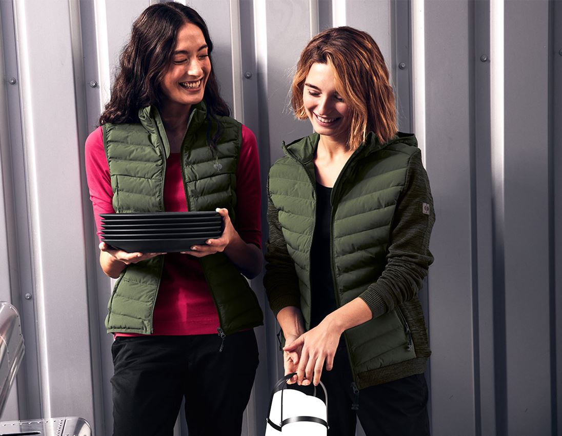 Vestes de travail: Veste en tricot à capuche hybr. e.s.motion ten, f. + vert camouflage mélange 1
