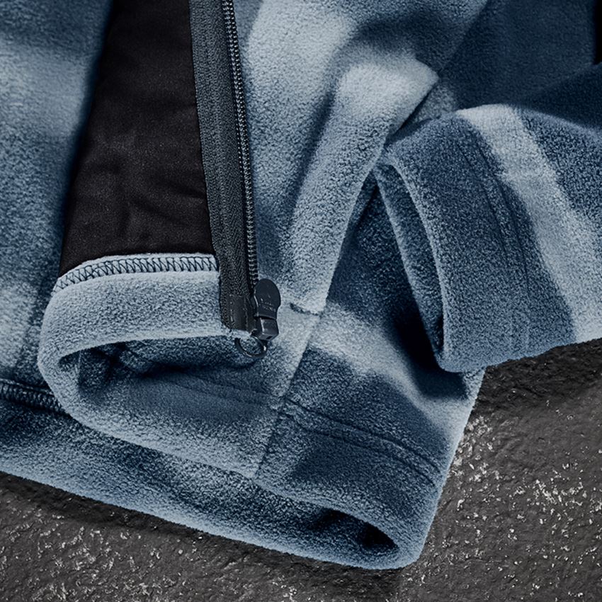 Work Jackets: Fleece hoody jacket tie-dye e.s.motion ten, child. + slateblue/smokeblue 2
