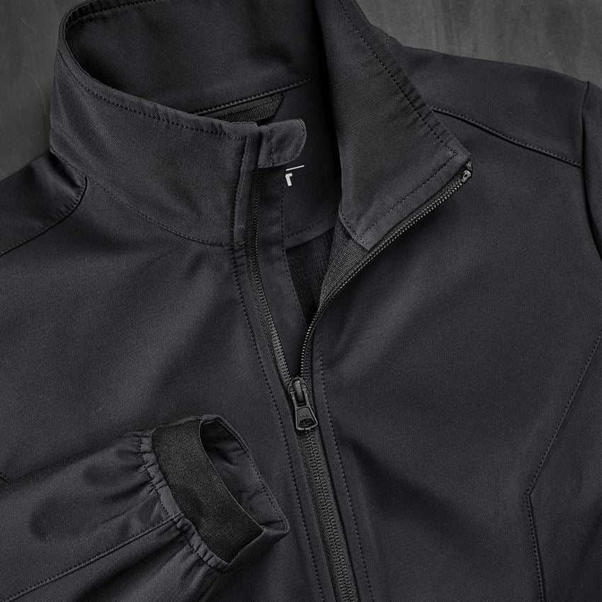 Work Jackets: Softshell jacket e.s.trail pure, ladies' + black 2