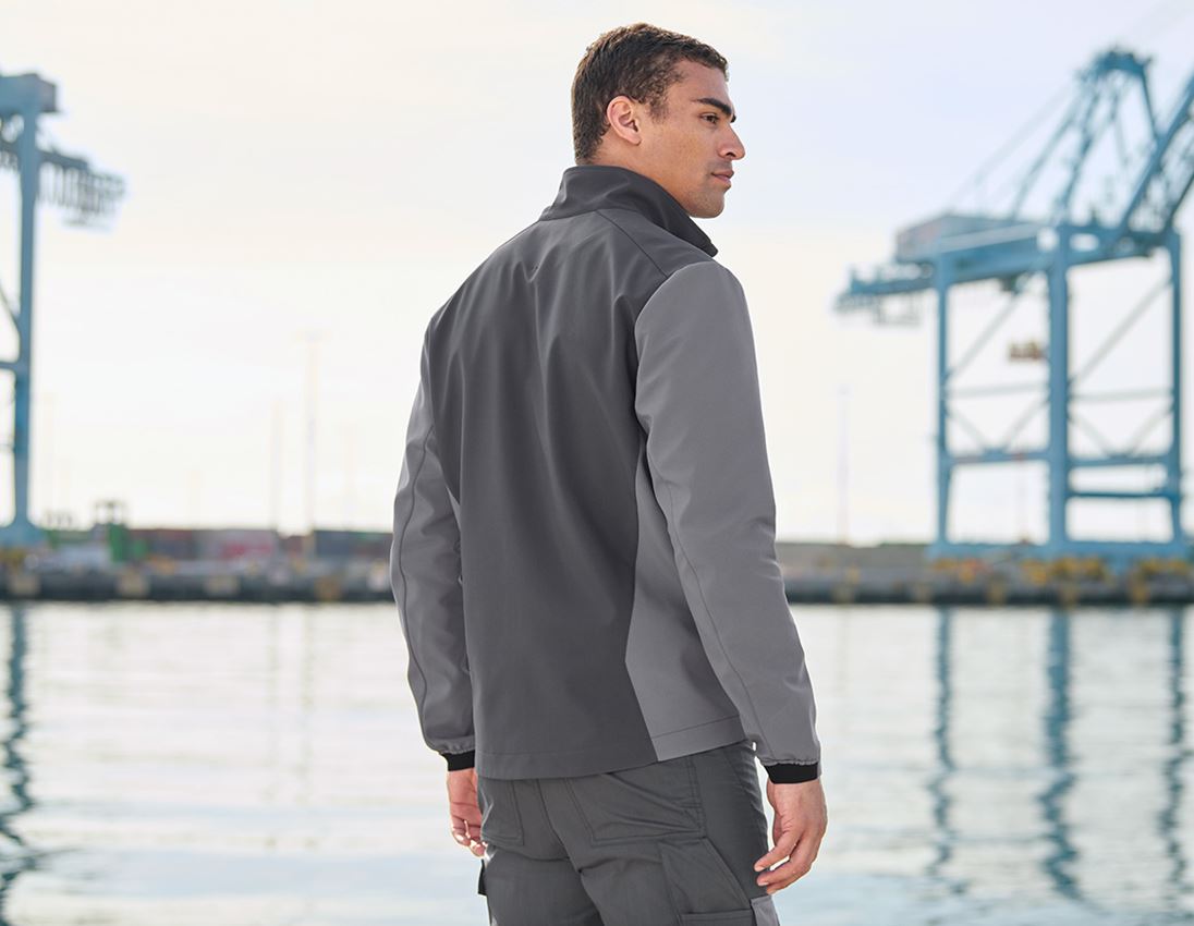 Work Jackets: Softshell jacket e.s.trail pure + carbongrey/basaltgrey 1