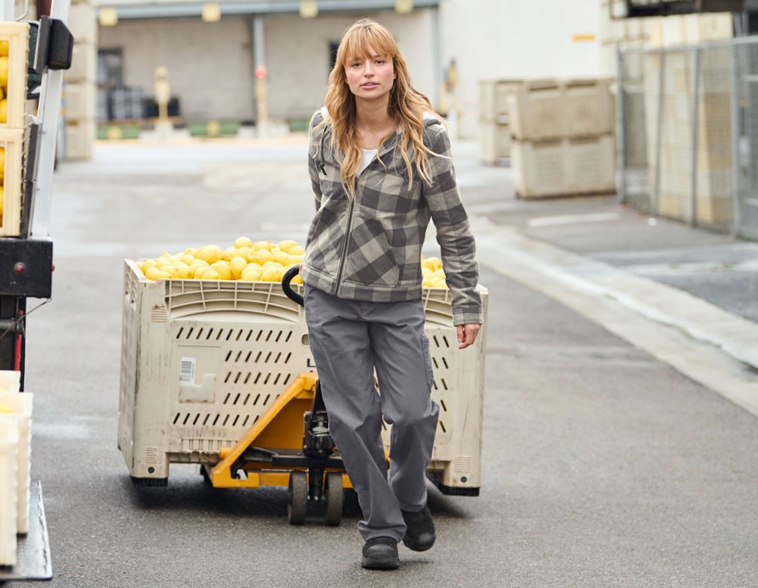 Work Jackets: Check-hooded jacket e.s.iconic, ladies' + dolphingrey/carbongrey 3