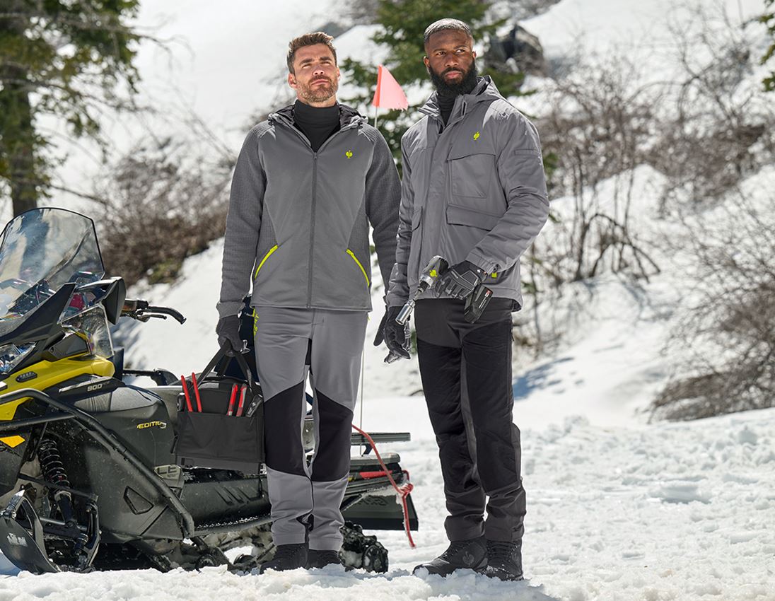 Vestes de travail: Veste d'hiver e.s.trail + gris basalte/jaune acide 3