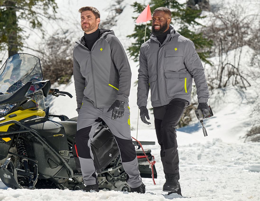 Vestes de travail: Veste d'hiver e.s.trail + gris basalte/jaune acide 4