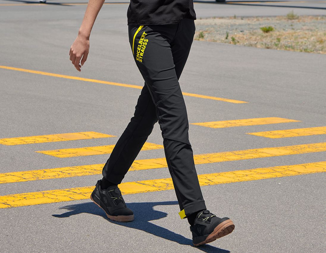 Vêtements: Pantalon de fonction e.s.trail, femmes + noir/jaune acide 2