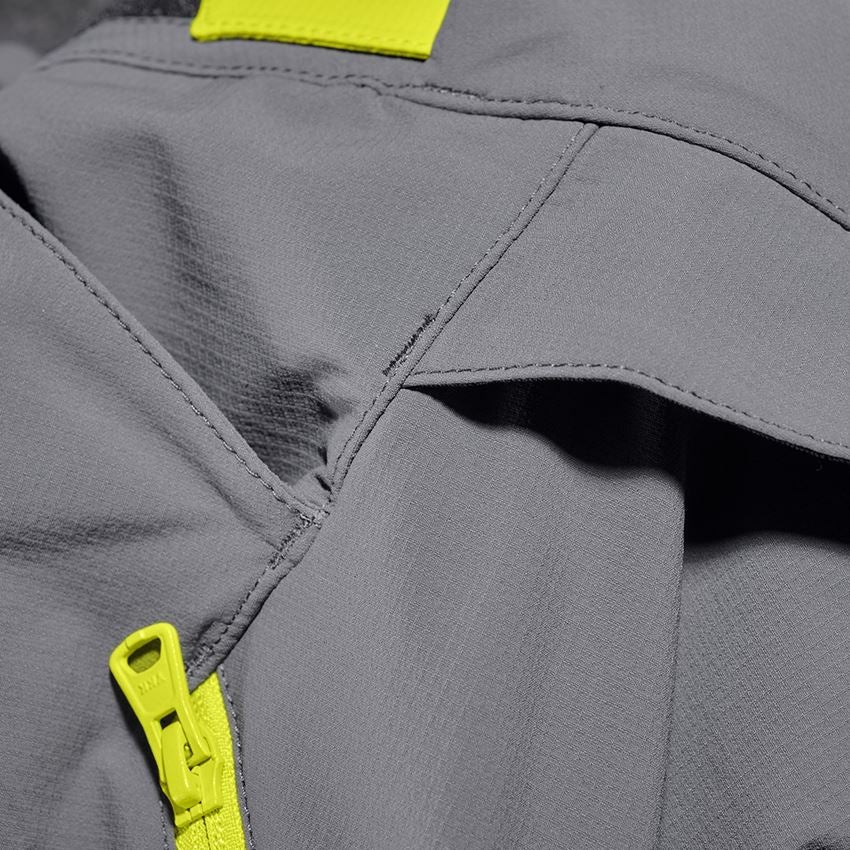 Pantalons de travail: Fonctionnelle short e.s.trail, femmes + gris basalte/jaune acide 2
