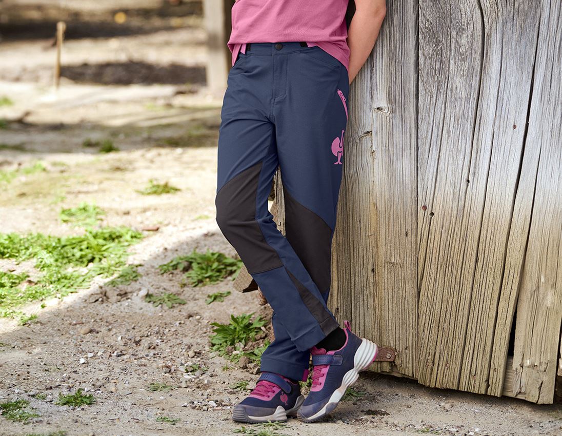 Pantalons: Pantalon de fonction e.s.trail, enfants + bleu profond/rose tara